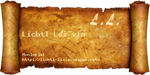 Lichtl Lívia névjegykártya
